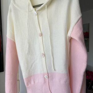 Chic Pink and White Women's Hoodie